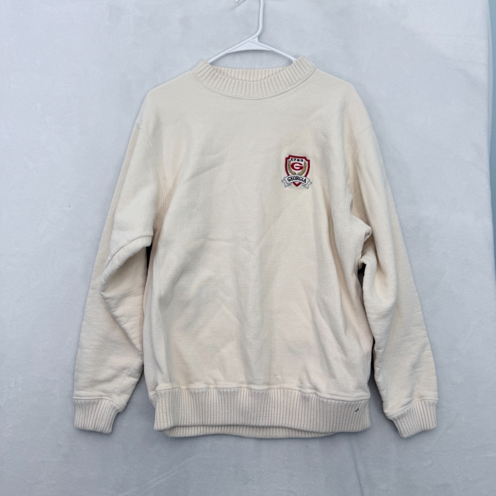 Vintage Nutmeg Sweatshurt Mens XL Cream Georgia University Fleece Pullover